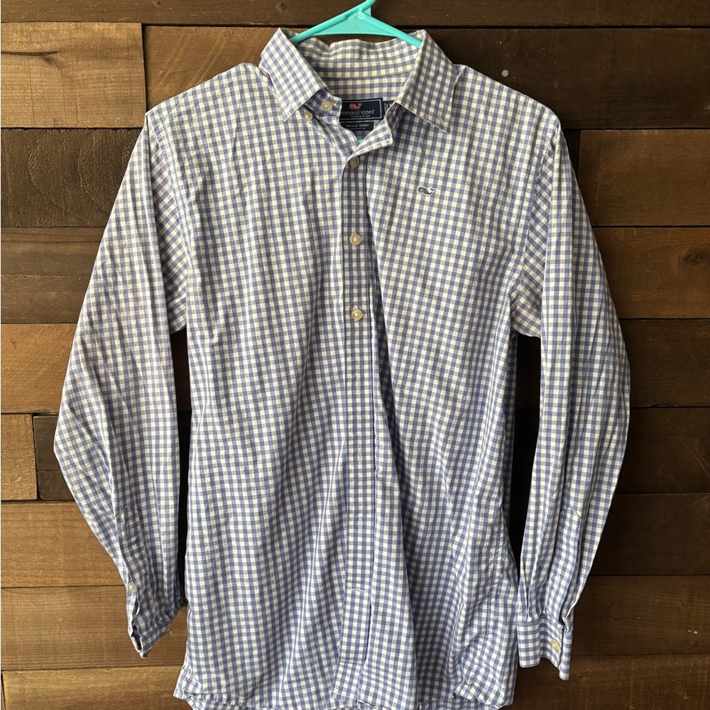 Vineyard Vines Blue and White Gingham Shirt